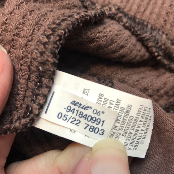 Aerie Waffle Joggers Women's S/P chocolate brown sweat pants thermal EUC - Picture 10 of 15